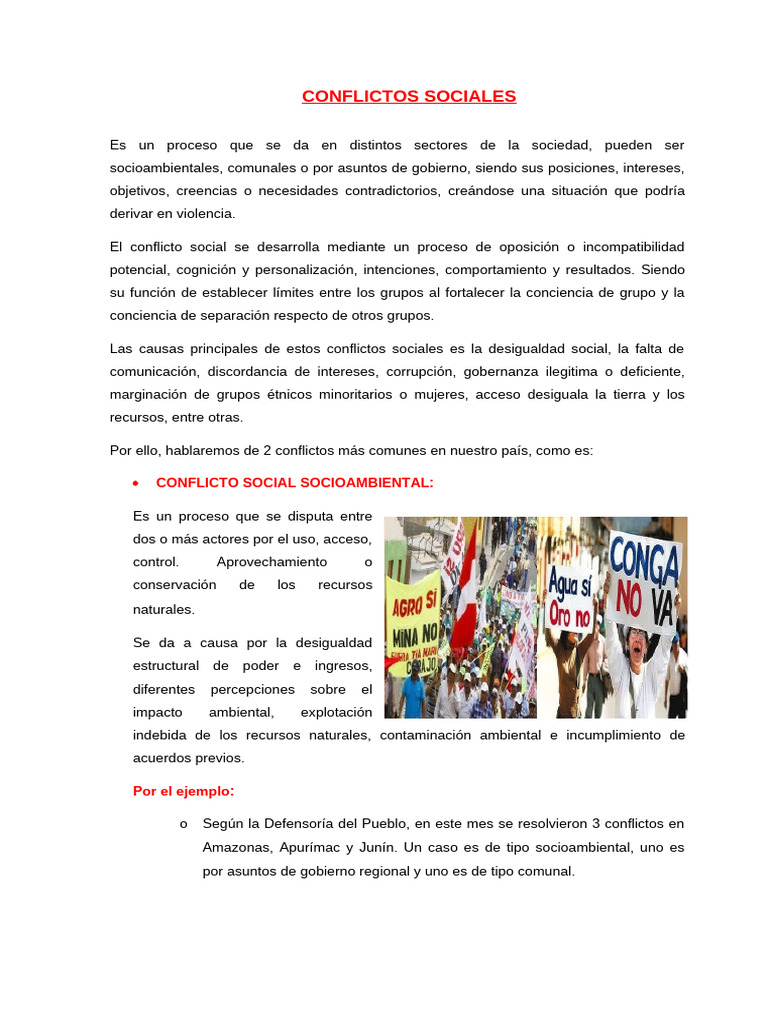 Dos Conflictos Sociales en El Peru | PDF | Conflicto social ...