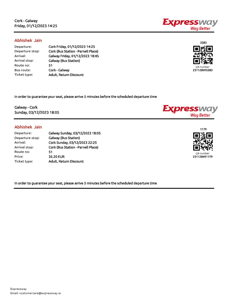 Expressway Ticket | PDF | Public Transport | Transport