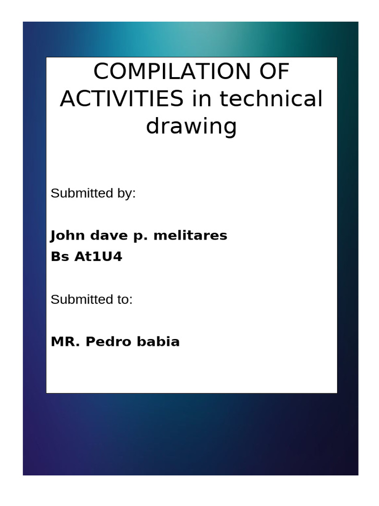 Technical Drawing Activities Compilation | PDF