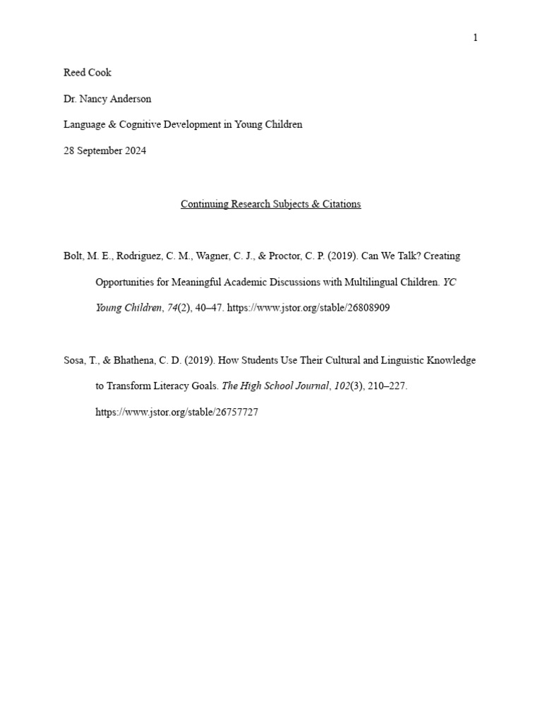 Language Development in Young Children | PDF