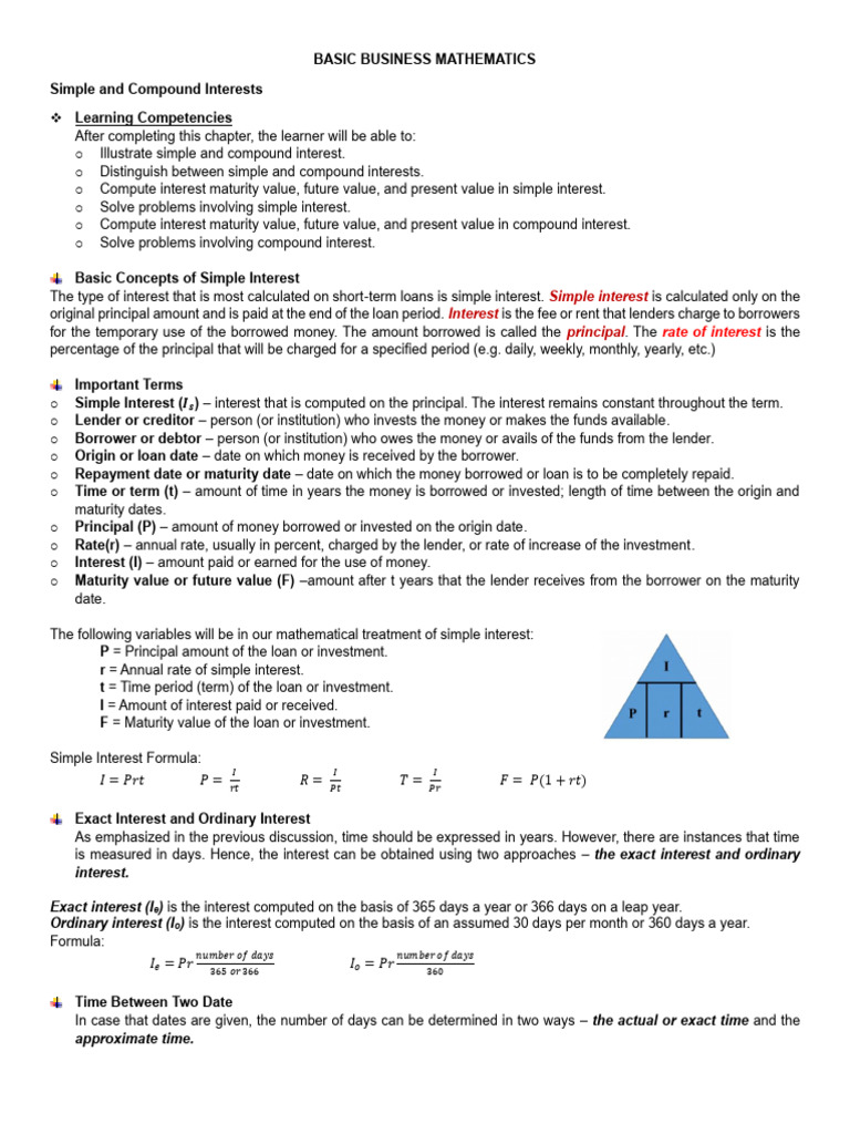 Genmath-Simple Interest | PDF | Interest | Debt