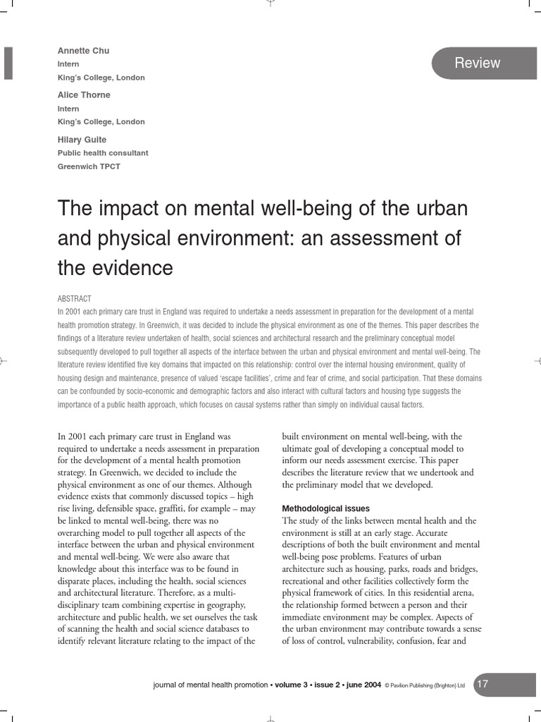 The Impact On Mental Well Being of The U | PDF | Mental Health | Stress ...