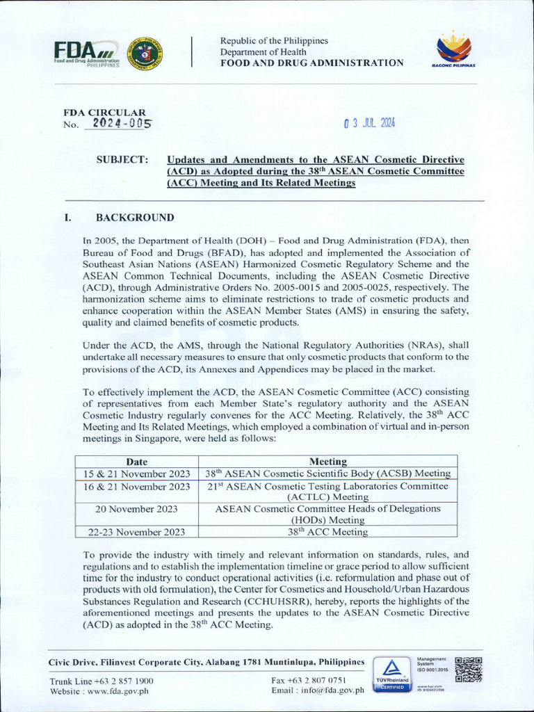 FDA Circular No.2024 005 | PDF