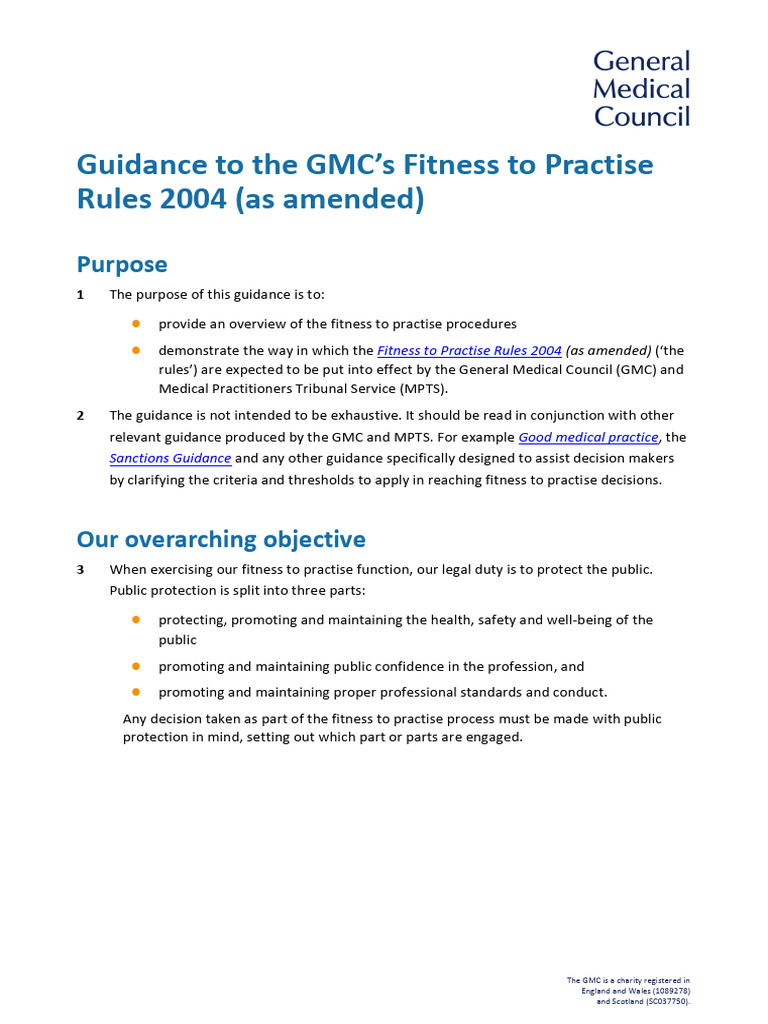 GMC Fitness to Practise Guidance | PDF | Justice | Crime & Violence