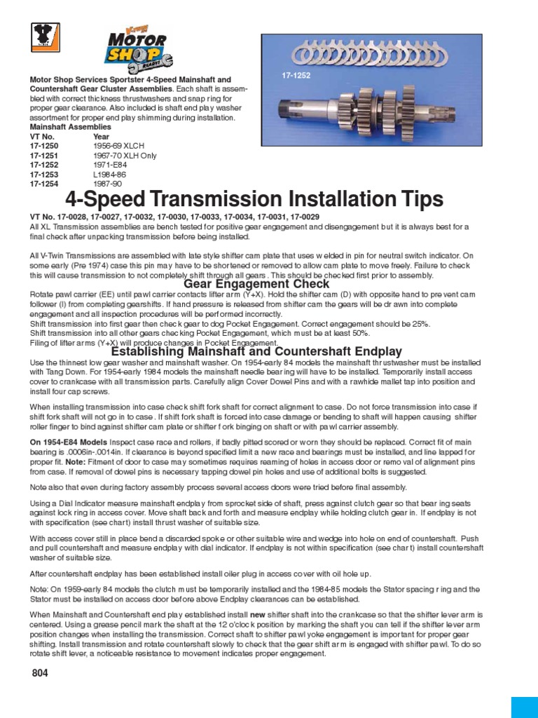 4-Speed Transmission Assembly Guide | PDF | Transmission (Mechanics) | Gear