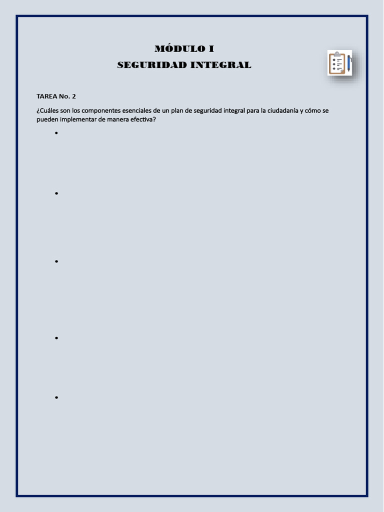Componentes Clave del Plan de Seguridad Integral | PDF