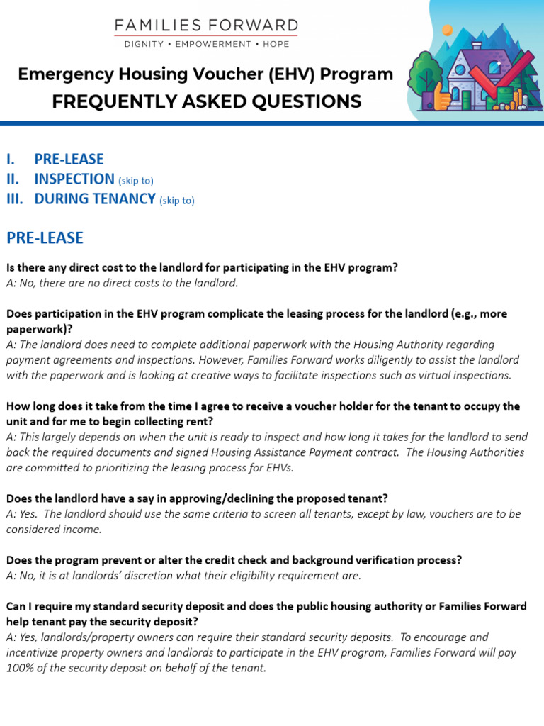 EHV Program FAQs for Landlords | PDF | Leasehold Estate | Landlord