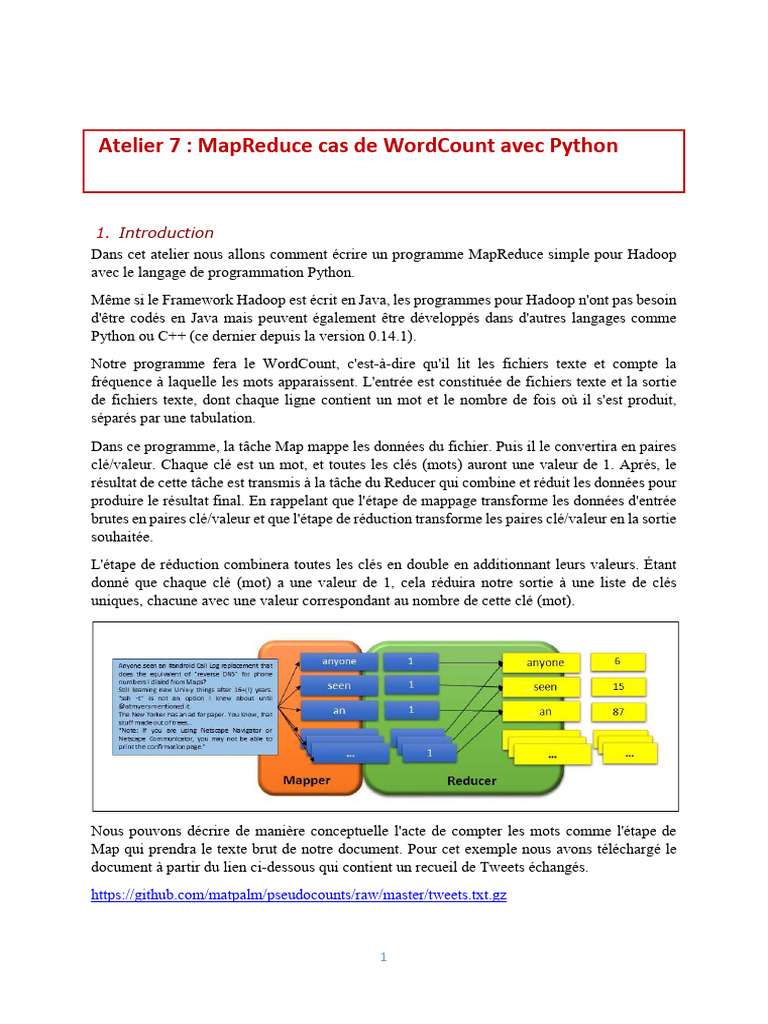 MapReduce WordCount en Python | PDF | MapReduce | Python (Langage de ...