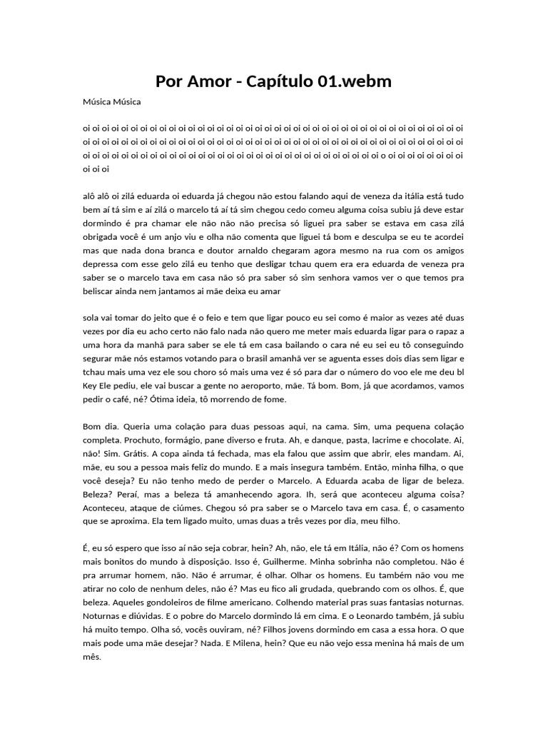 Por Amor - Capítulo 01 | PDF | Amor | Deus