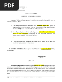 AFFIDAVIT FOR SHOPPEE