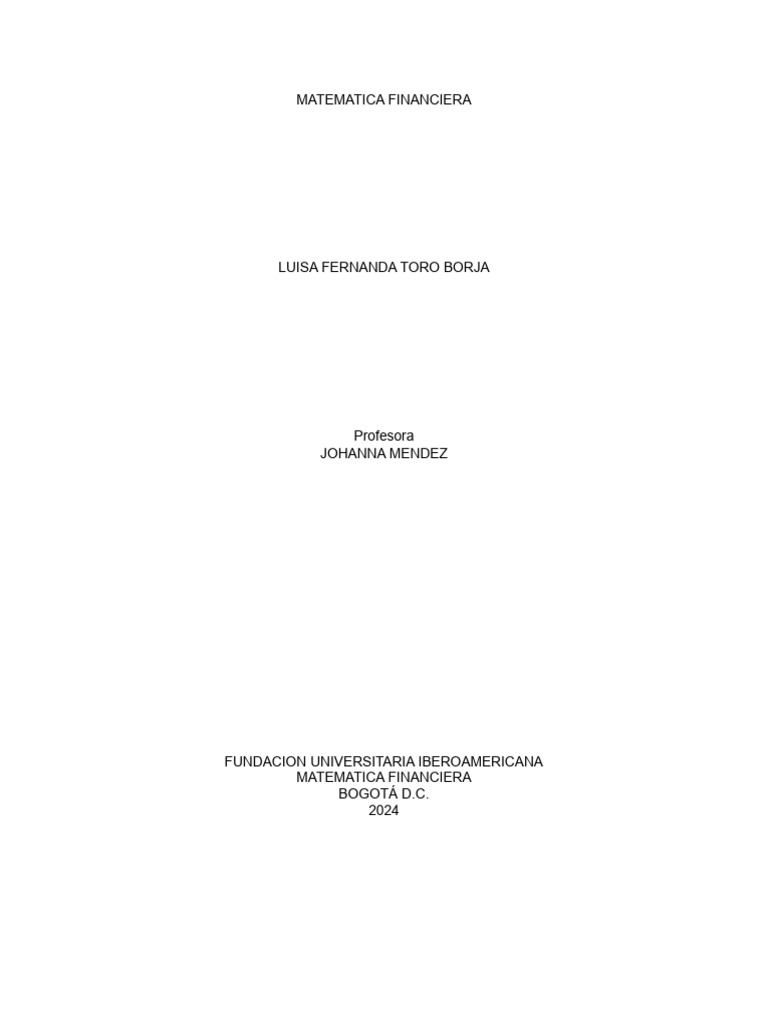 Importancia de la Matemática Financiera | PDF | Finanzas Matemáticas ...