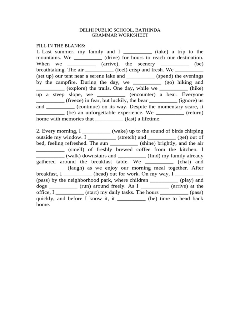 Worksheet For Practice | PDF