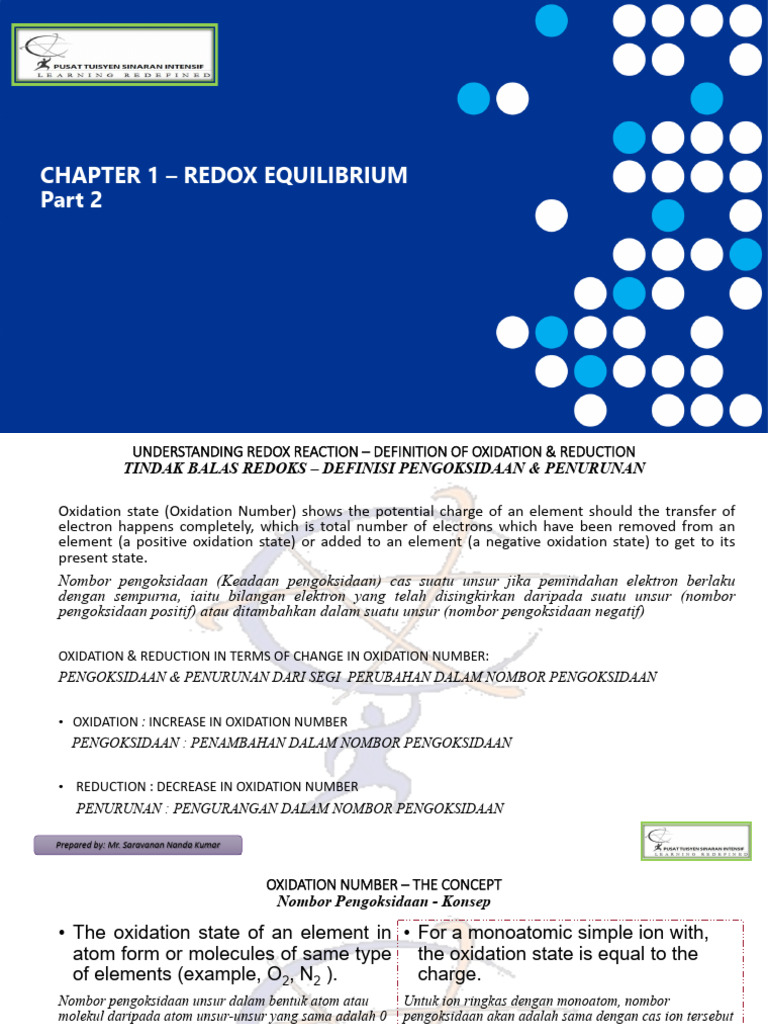 CHAPTER 1 - REDOX EQUILIBRIUM - Part 2 | PDF
