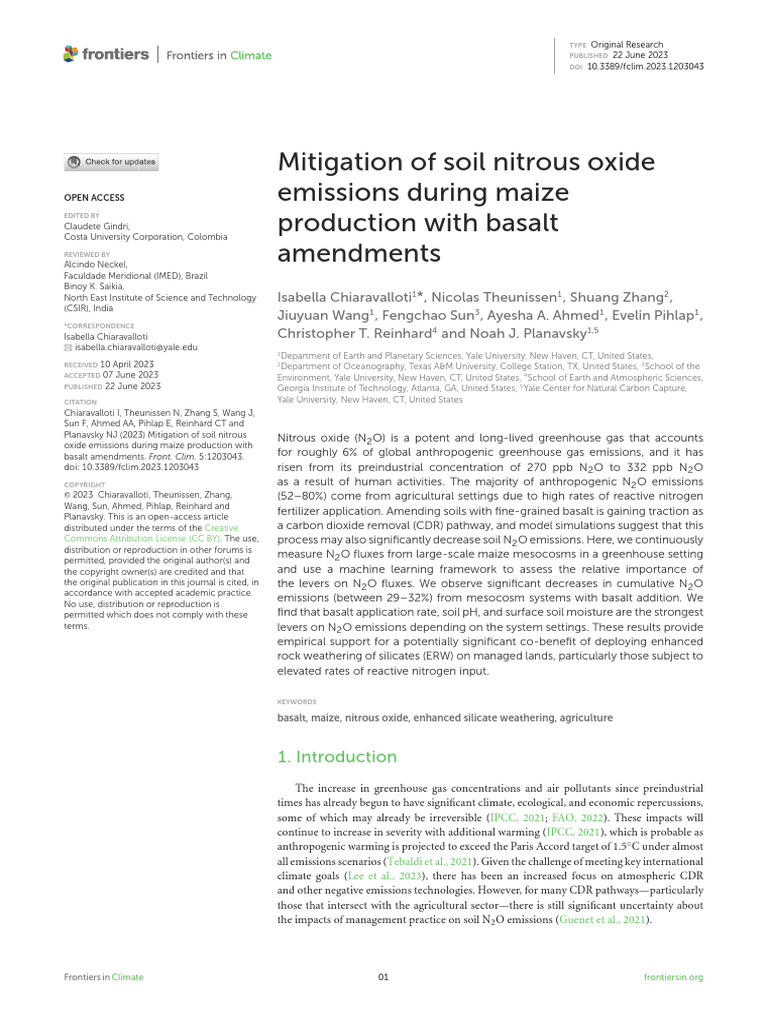 Mitigation_of_soil | PDF | Soil | Greenhouse Gas
