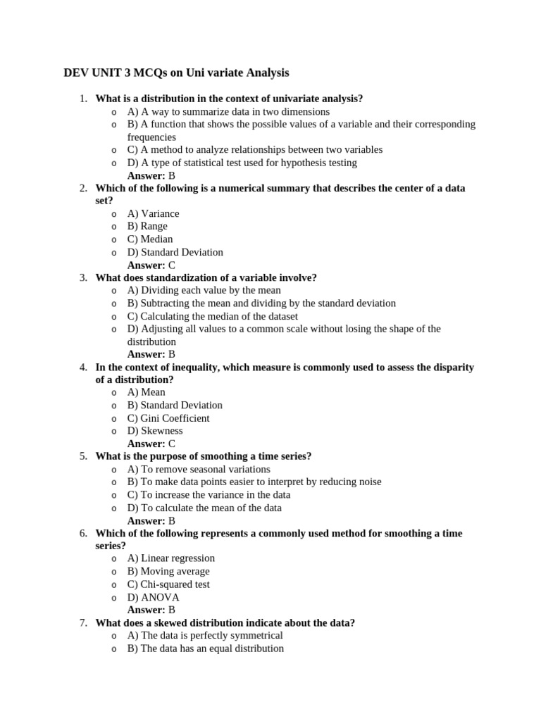 DEV UNIT 3,4 MCQs | PDF | Median | Categorical Variable