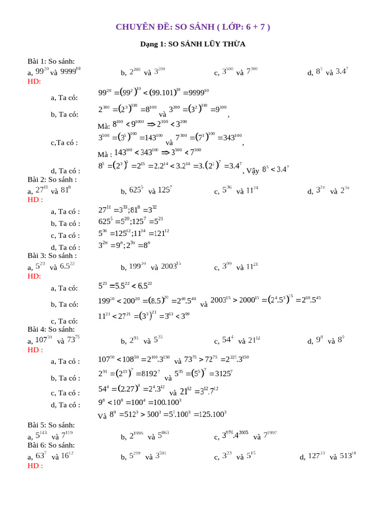 CĐ 5 - SO SÁNH L P 7 | PDF