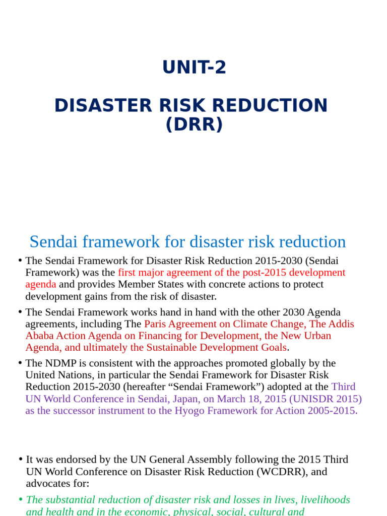 Sendai Framework for Disaster Risk Reduction | PDF | Disaster Risk ...