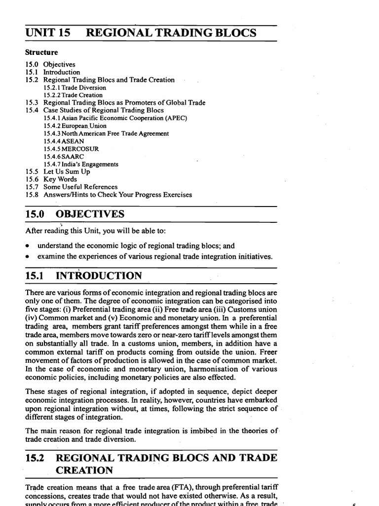 Understanding Regional Trading Blocs | PDF | Free Trade Area | Tariff