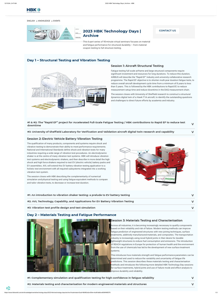 2023 HBK Technology Days - Archive - HBK | PDF | Reliability ...