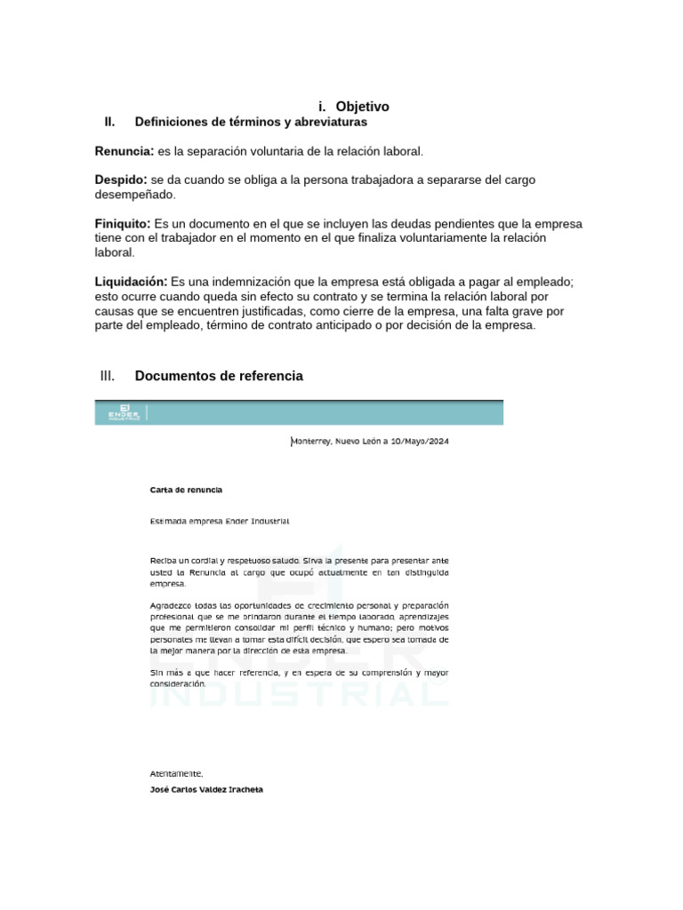 Machote Procedimineto | PDF
