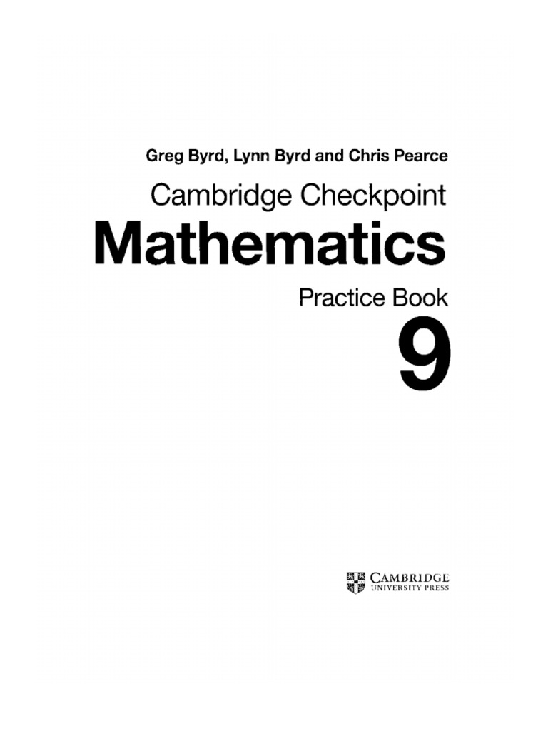 Cambridge Checkpoint Mathematics 9 Practice Book | PDF