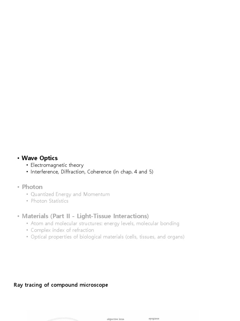 Biophotonics: Wave Optics & Imaging Techniques | PDF | Diffraction ...