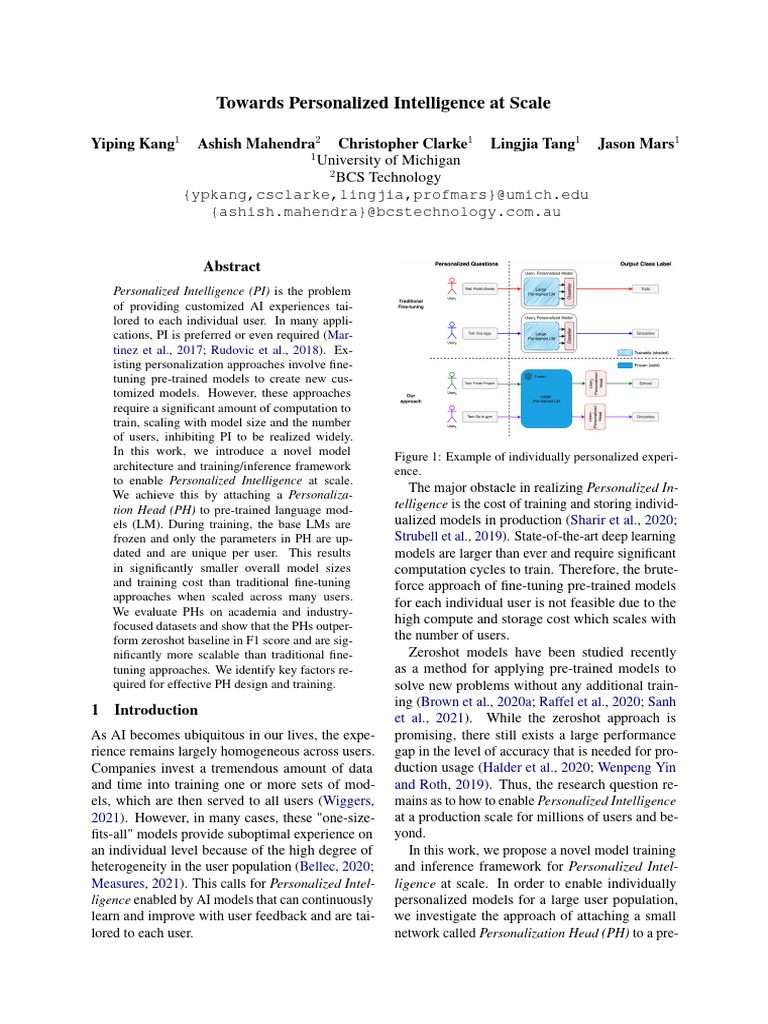 Scalable Personalized Intelligence Framework | PDF | Learning ...