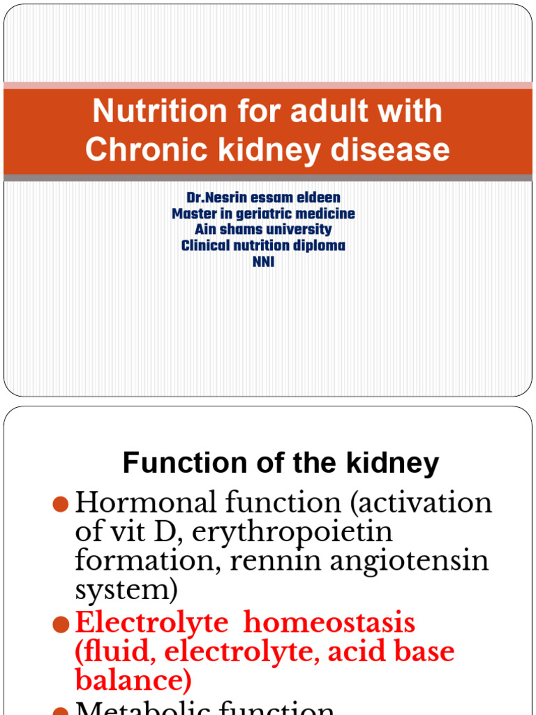 Nutritional Management in CKD Patients | PDF | Kidney | Chronic Kidney ...
