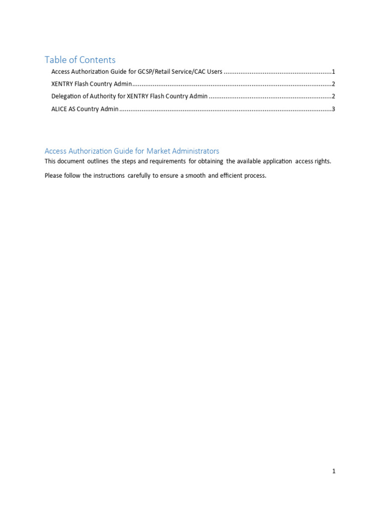 Access Authorization Guide For Market Administrators | PDF | Software ...