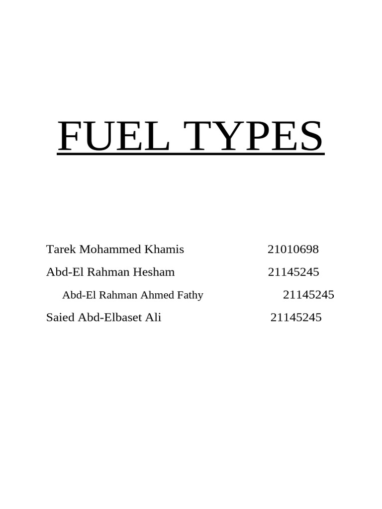 Fuel Types Pdf Fuels Energy Development