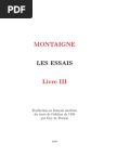 Michel de Montaigne, Essais, Livre III