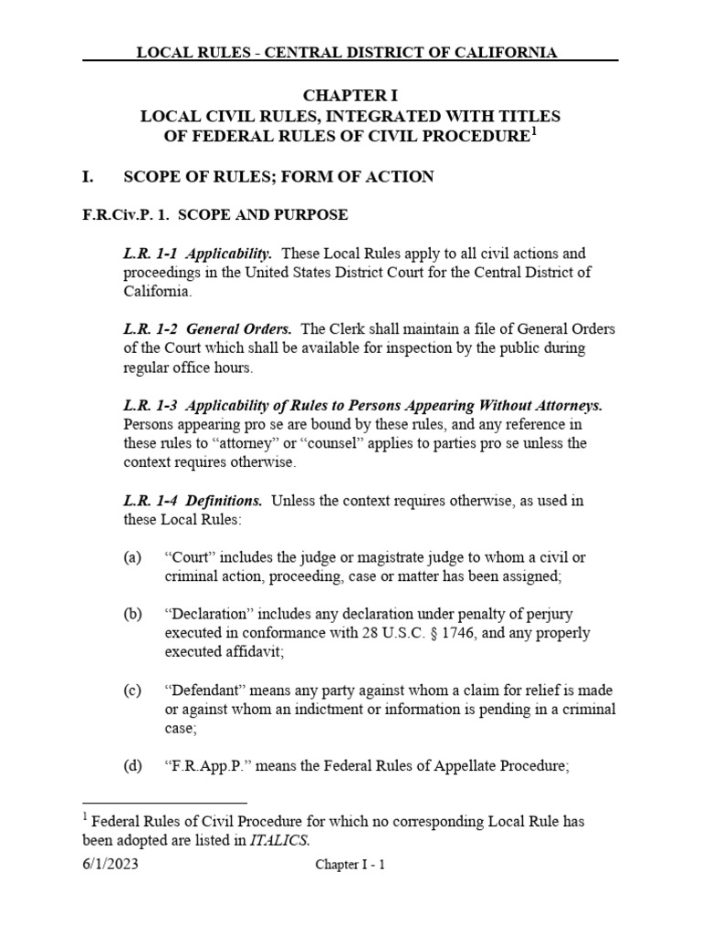 Central District Local Rules-3 | PDF | Cm/Ecf | Service Of Process