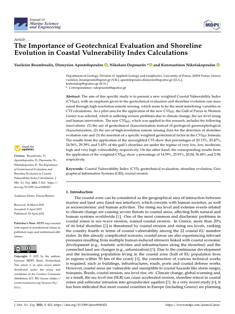 Coastal Vulnerability Index and Geotechnics | PDF | Coast | Sea Level Rise