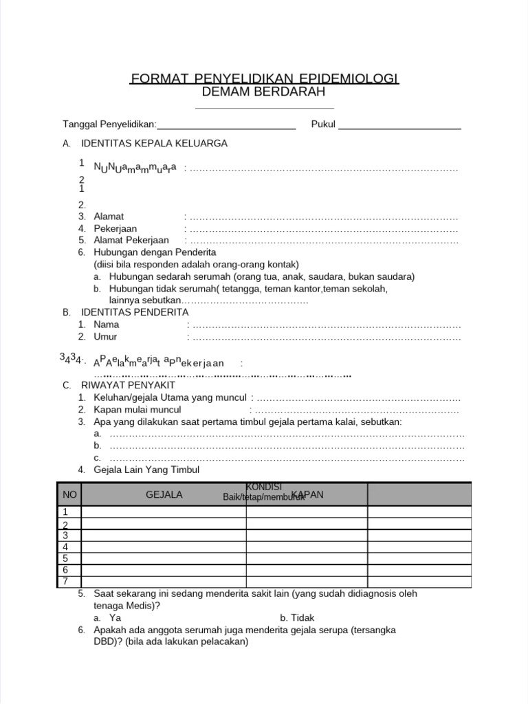 Penyelidikan Epidemiologi Demam Berdarah | PDF