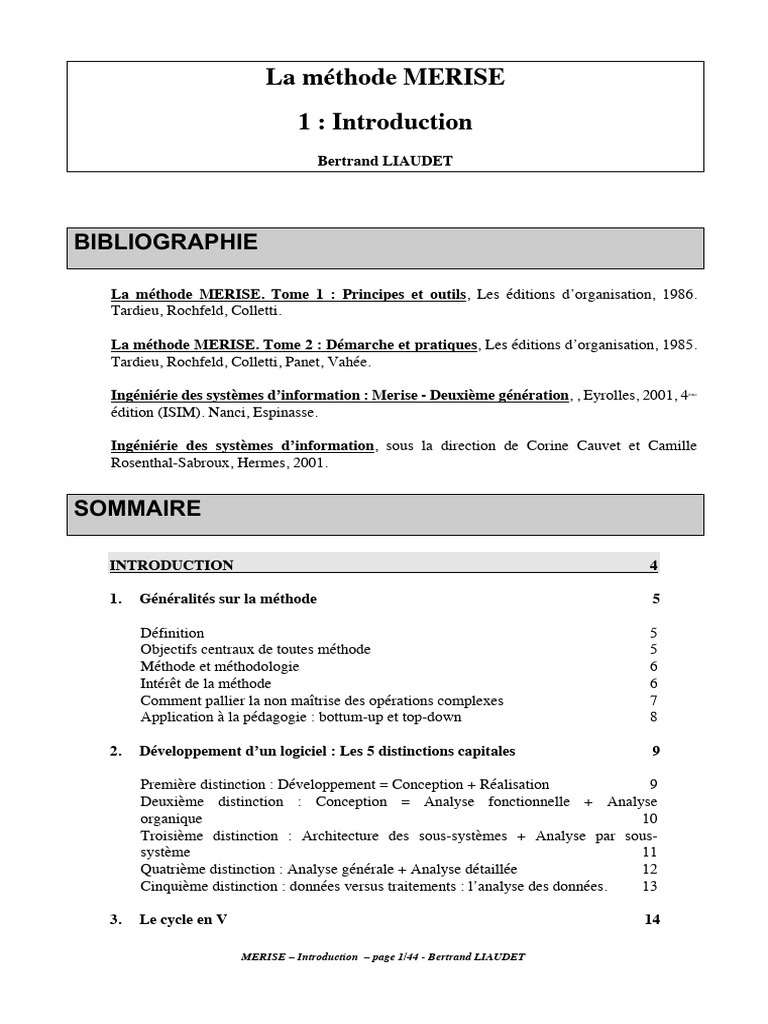 Les 7 étapes de la méthode MERISE | PDF | Architecture de logiciel ...