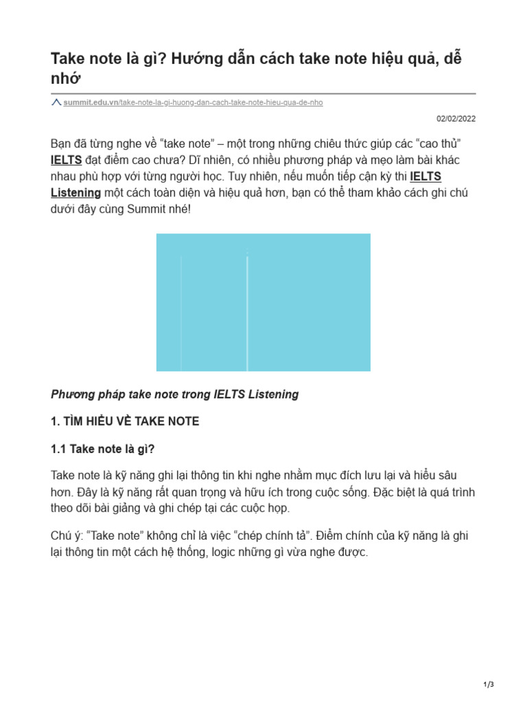 Take note là gì Hướng dẫn cách take note hiệu quả dễ nhớ | PDF