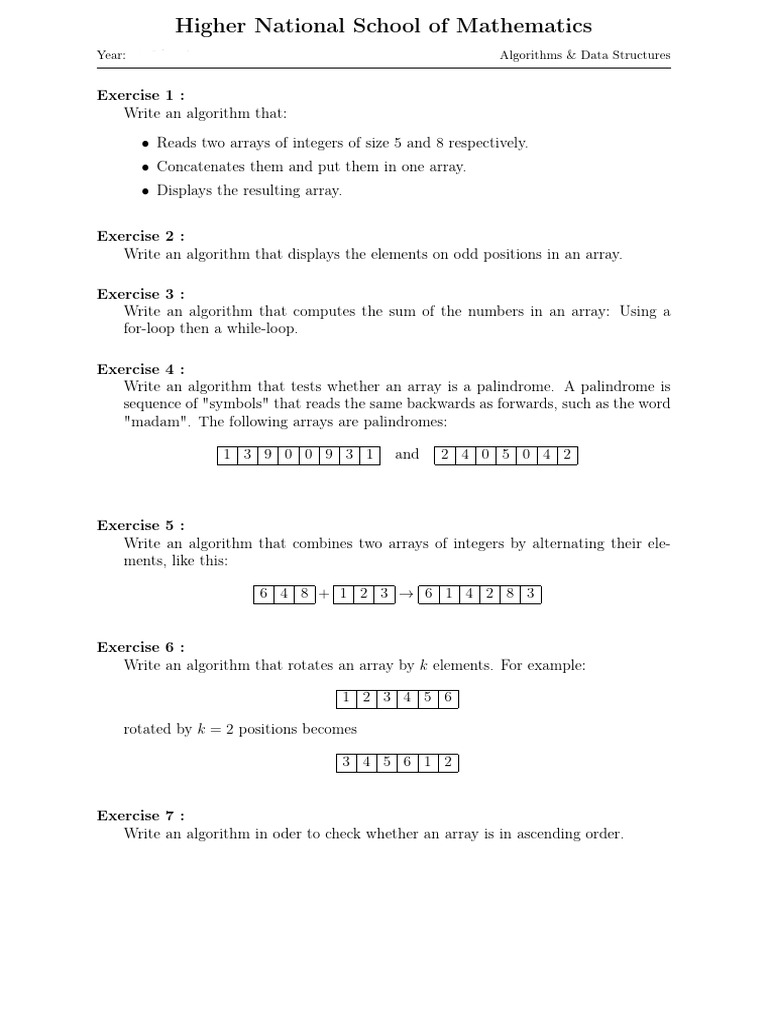 TD 5 | PDF | Algorithms | Integer
