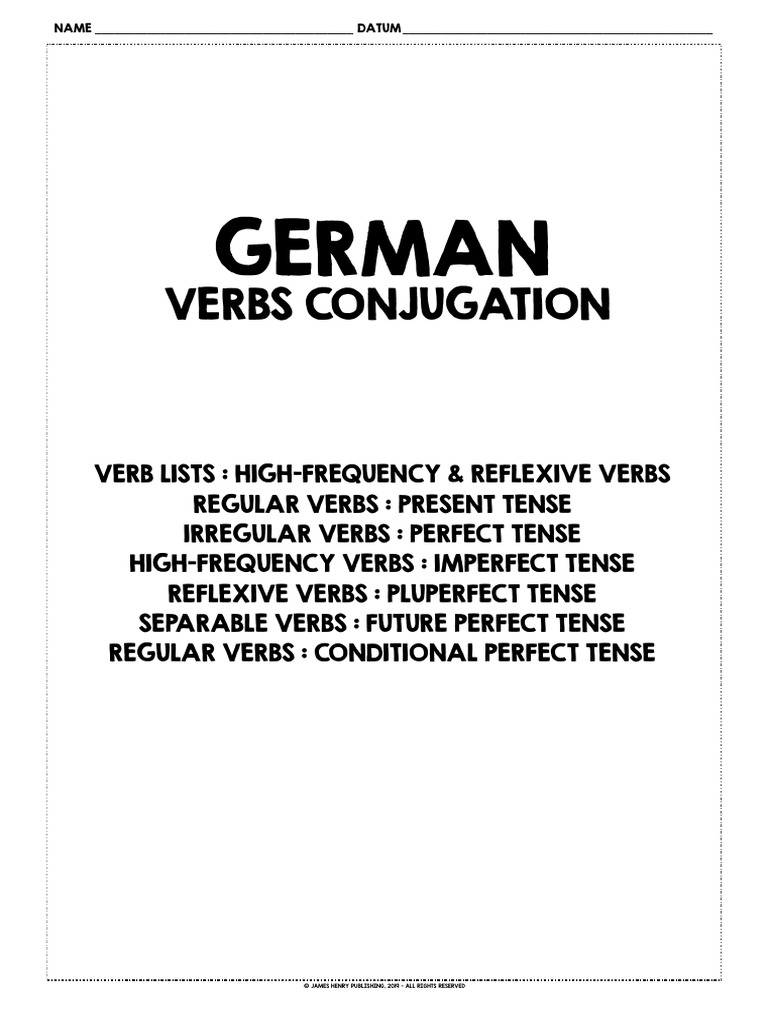 German Conjugation Practice Sampler | PDF