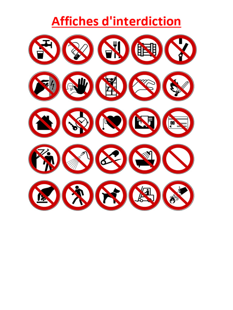 Affiches d'interdiction diverses | PDF