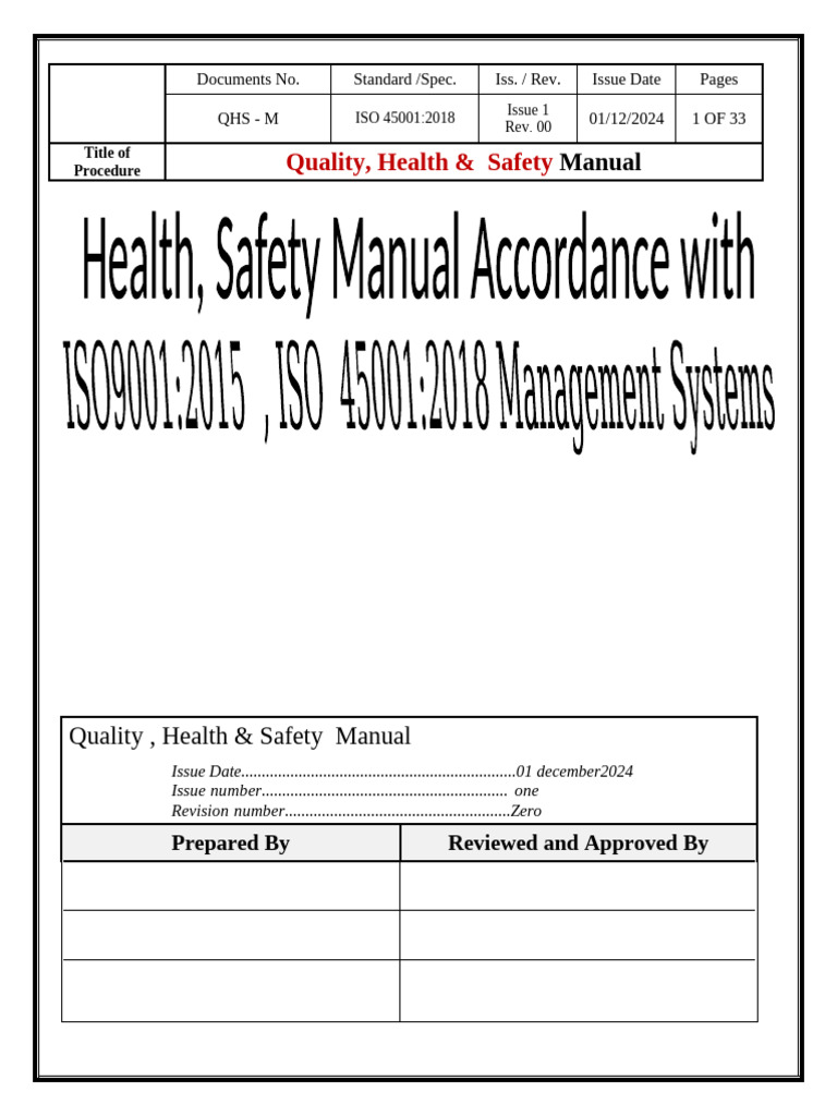 IPS -QHS Manual updated. | PDF | Risk | Audit