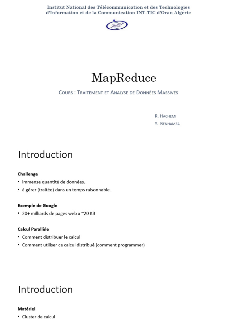 Introduction à MapReduce pour Big Data | PDF | MapReduce | Base de ...