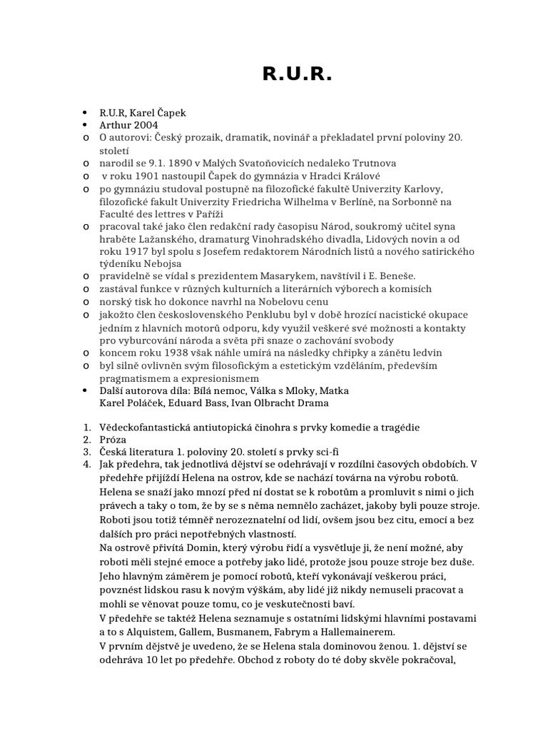 R.U.R. Ende | PDF