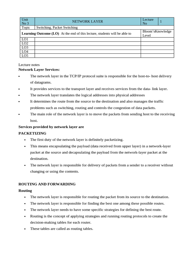 Ln 1 Switching Unit3 | PDF | Network Switch | Computer Network