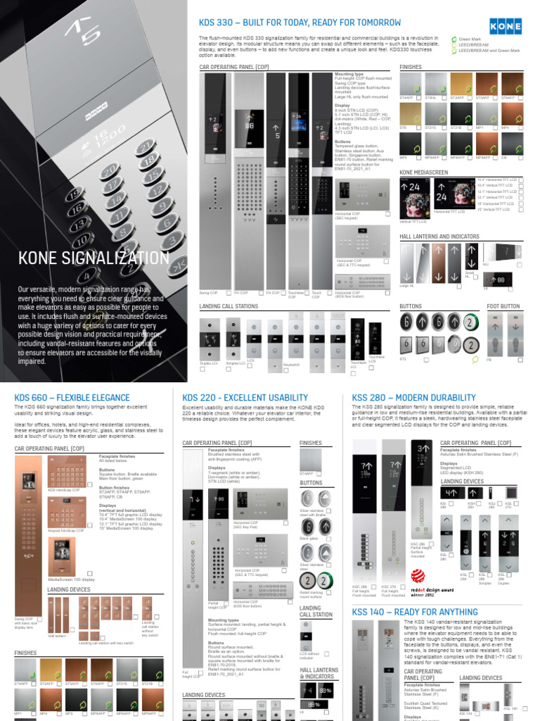 KONE Signalization Factsheet SOC 231-WEB tcm146-98198 | PDF | Liquid ...