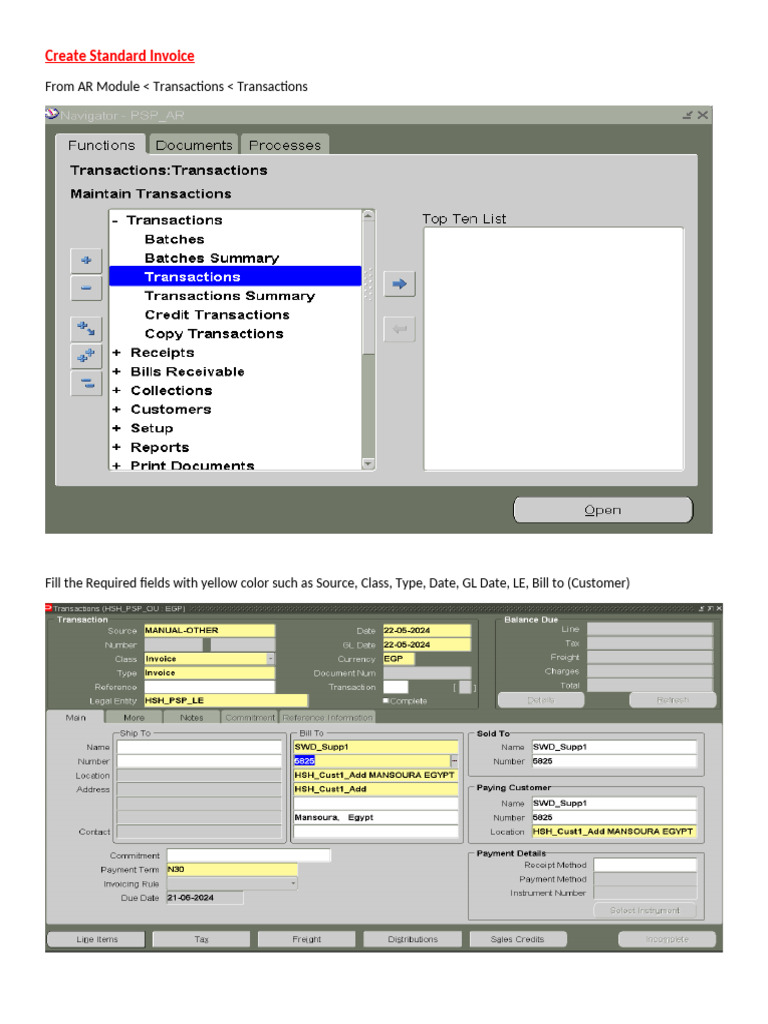 Create AR Invoice & Receipt | PDF | Business Documents | Accounting