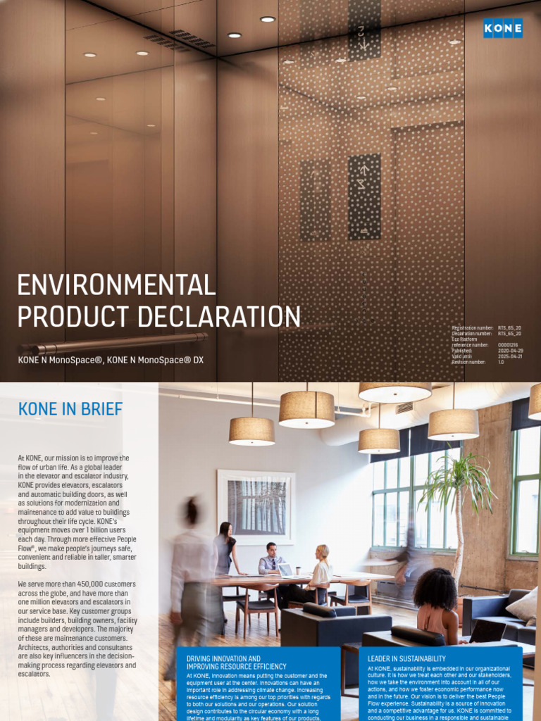KONE N MonoSpace® EPD Overview | PDF | Life Cycle Assessment | Elevator