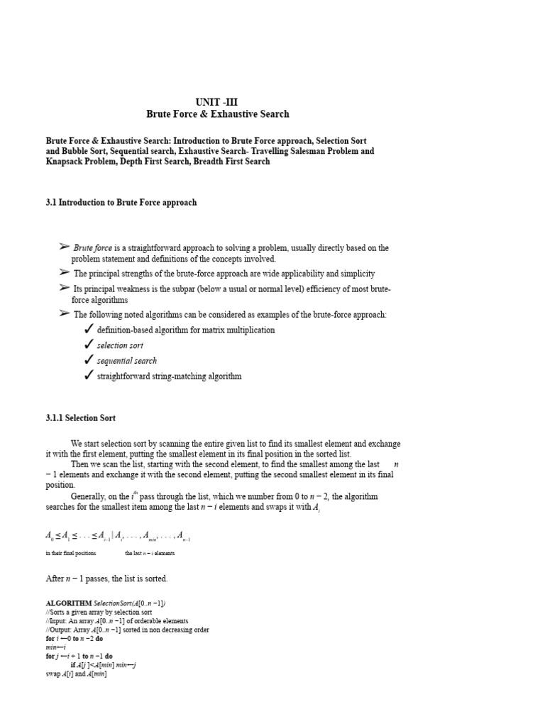 Brute Force and Exhaustive Search Methods | PDF | Computational Science ...