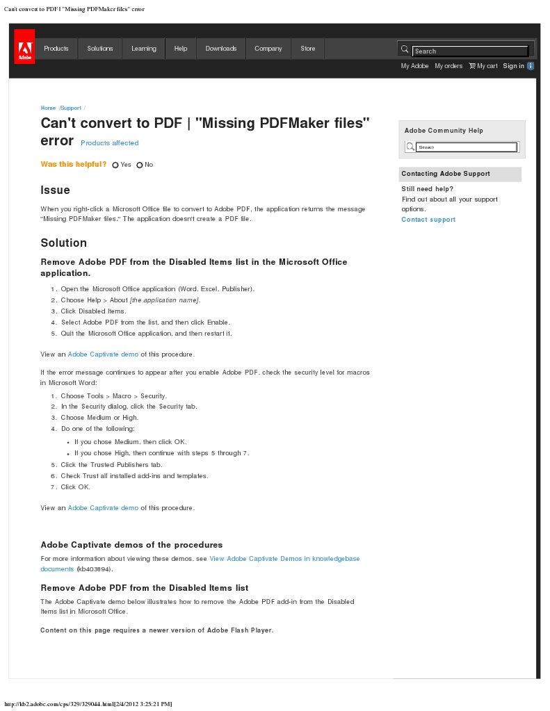 Fixing Missing PDFMaker Files Error | PDF