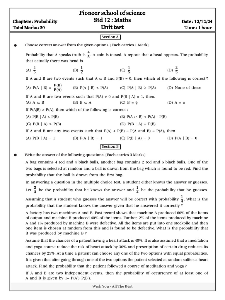 Unittest d11 dec 2024 pdf multiple choice