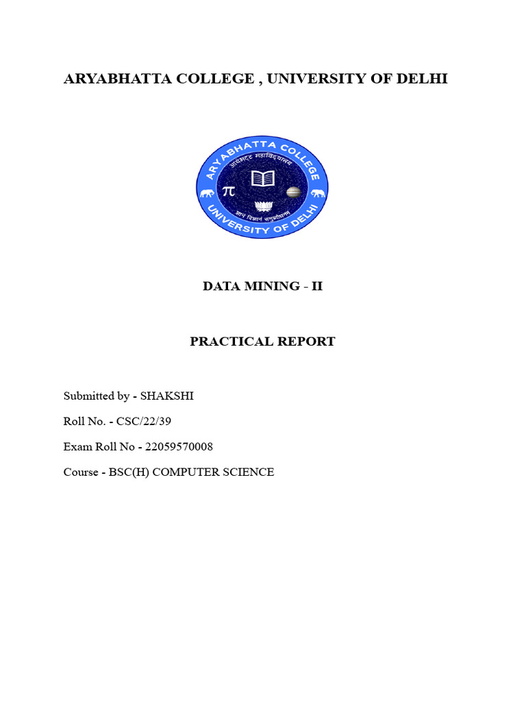 Data Mining Practical Report | PDF | Cluster Analysis | Outlier